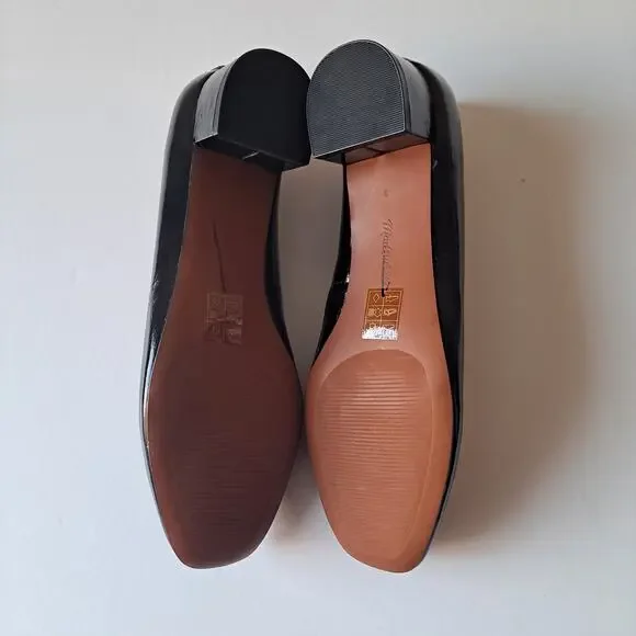 NWOB Madewell Greta Leather Square Toe Mary Jane Pumps True Black Womens Size 8 - Picture 4 of 15